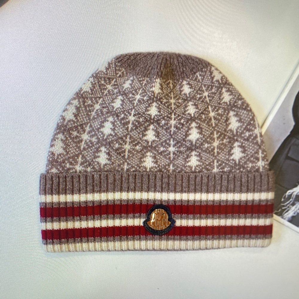 Brown and Red Patterned Beanie